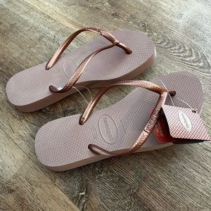 havaianas Slim Flip Flops Crocus Rose Color Size 7/8